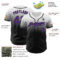 Custom White Purple-Black Authentic Fade Fashion Baseball Jersey