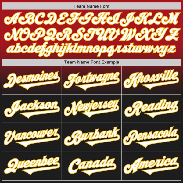 Custom Red Black-Gold Authentic Fade Fashion Baseball Jersey