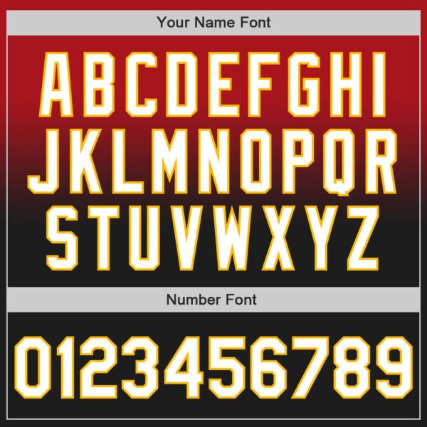 Custom Red Black-Gold Authentic Fade Fashion Baseball Jersey