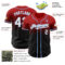 Custom Red Black-Light Blue Authentic Fade Fashion Baseball Jersey