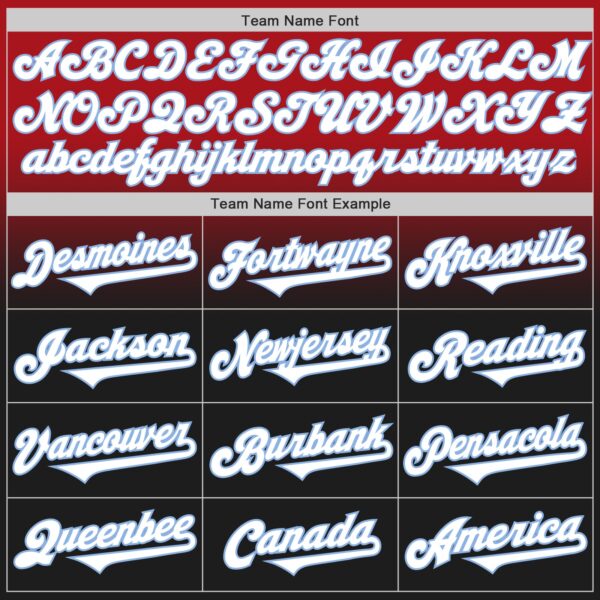 Custom Red Black-Light Blue Authentic Fade Fashion Baseball Jersey