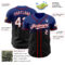 Custom Royal Black-Red Authentic Fade Fashion Baseball Jersey