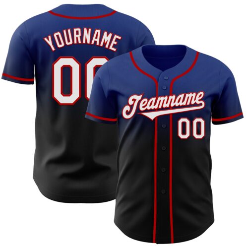 FadeFashion1021 Custom Royal Black-Red Authentic Fade Fashion Baseball Jersey