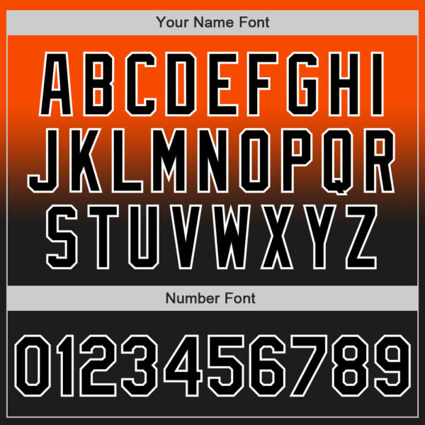 Custom Orange Black-White Authentic Fade Fashion Baseball Jersey