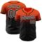 Custom Orange Black-White Authentic Fade Fashion Baseball Jersey