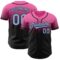 Custom Pink Light Blue-Black Authentic Fade Fashion Baseball Jersey