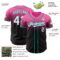Custom Pink Black-Teal Authentic Fade Fashion Baseball Jersey