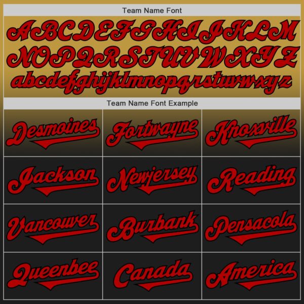 Custom Old Gold Red-Black Authentic Fade Fashion Baseball Jersey