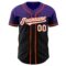 Custom Purple Black-Orange Authentic Fade Fashion Baseball Jersey
