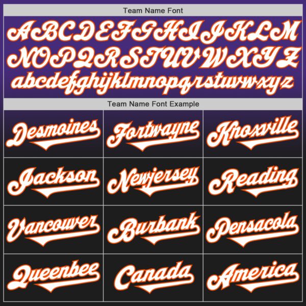 Custom Purple Black-Orange Authentic Fade Fashion Baseball Jersey