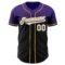Custom Purple Black-Old Gold Authentic Fade Fashion Baseball Jersey