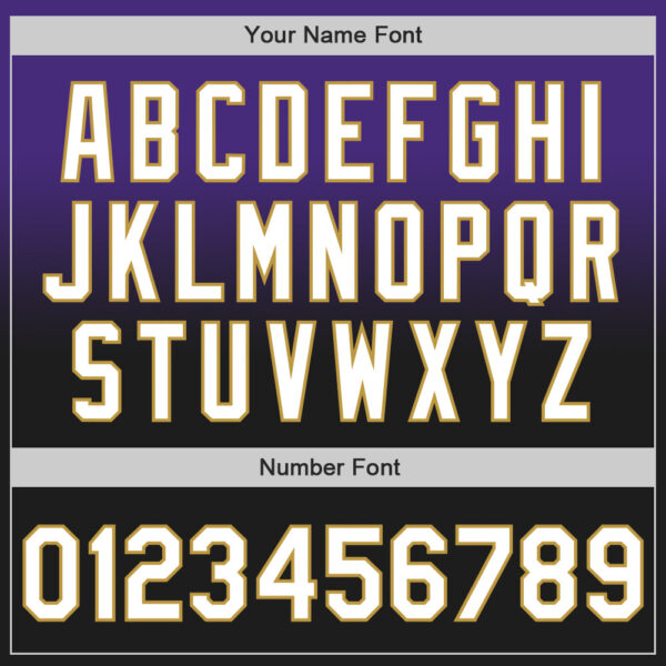 Custom Purple Black-Old Gold Authentic Fade Fashion Baseball Jersey