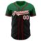 Custom Kelly Green Black-Red Authentic Fade Fashion Baseball Jersey