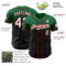 Custom Kelly Green Black-Red Authentic Fade Fashion Baseball Jersey