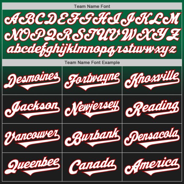 Custom Kelly Green Black-Red Authentic Fade Fashion Baseball Jersey