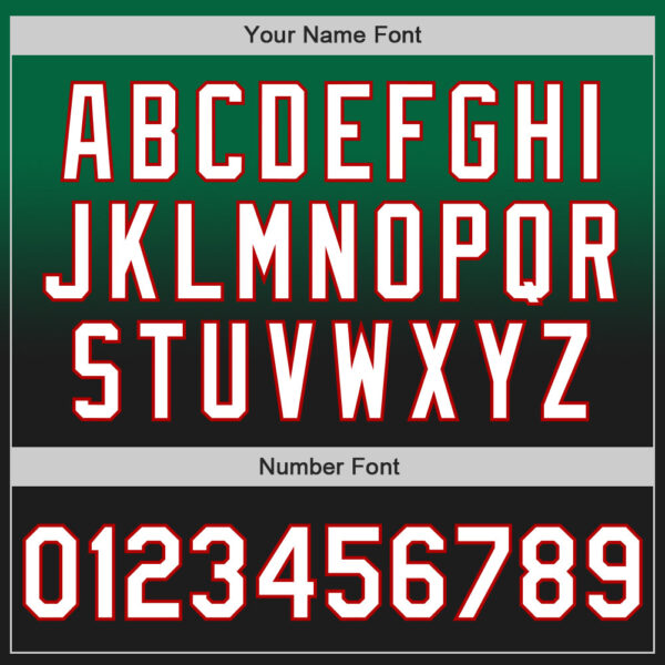 Custom Kelly Green Black-Red Authentic Fade Fashion Baseball Jersey