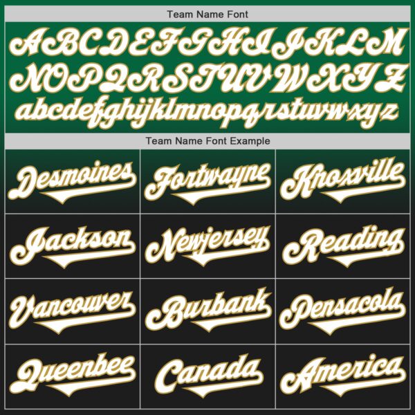 Custom Kelly Green Black-Old Gold Authentic Fade Fashion Baseball Jersey