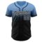 Custom Light Blue Black-White Authentic Fade Fashion Baseball Jersey