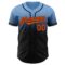Custom Light Blue Orange-Black Authentic Fade Fashion Baseball Jersey