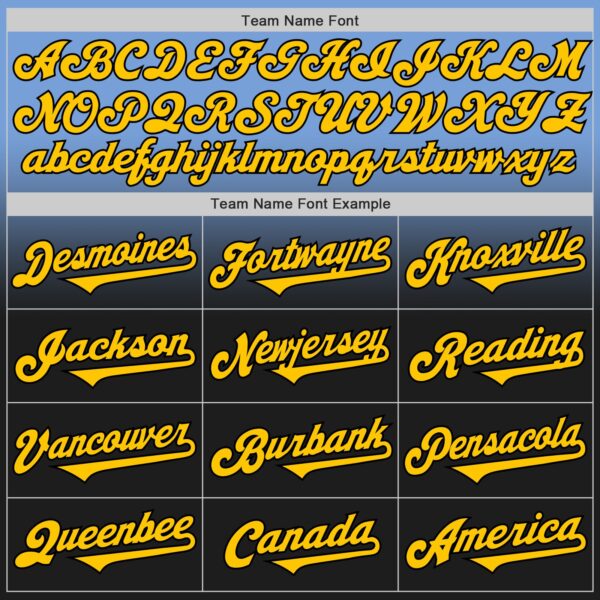 Custom Light Blue Yellow-Black Authentic Fade Fashion Baseball Jersey