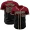 Custom Crimson Black-Cream Authentic Fade Fashion Baseball Jersey