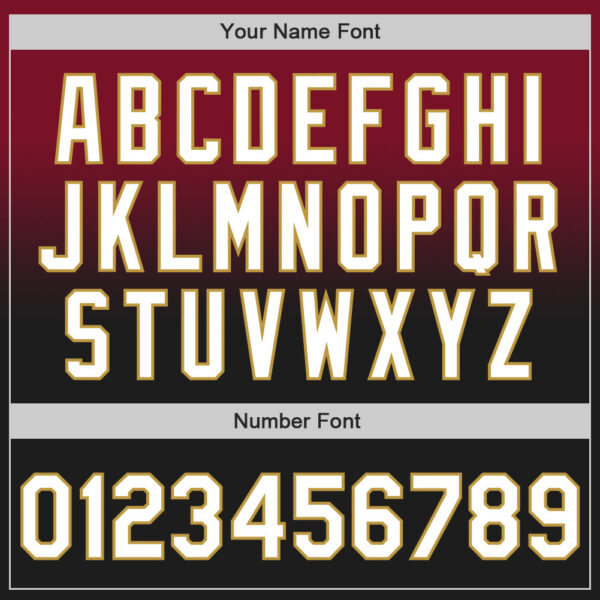 Custom Crimson Black-Old Gold Authentic Fade Fashion Baseball Jersey