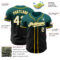 Custom Teal Black-Yellow Authentic Fade Fashion Baseball Jersey
