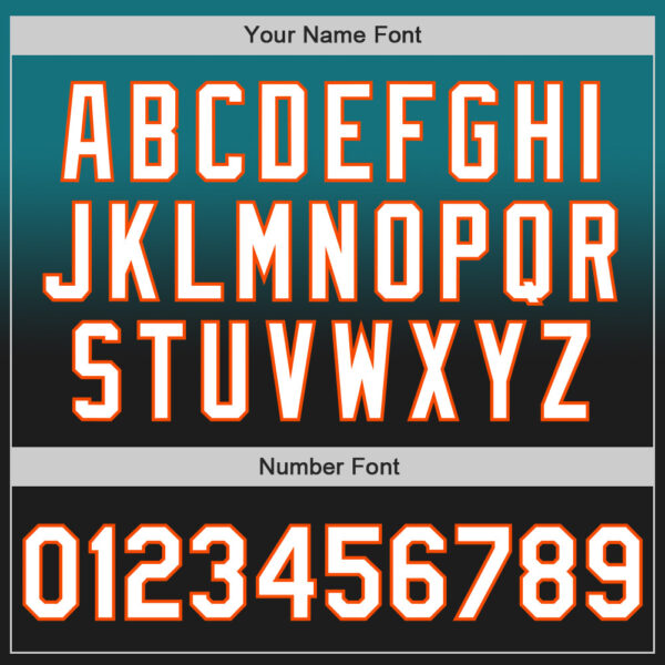 Custom Teal Black-Orange Authentic Fade Fashion Baseball Jersey
