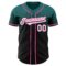 Custom Teal Black-Pink Authentic Fade Fashion Baseball Jersey