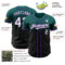 Custom Teal Black-Purple Authentic Fade Fashion Baseball Jersey