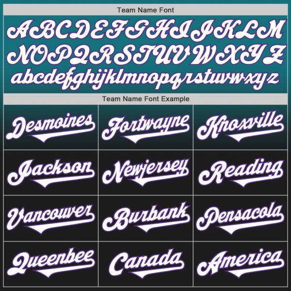 Custom Teal Black-Purple Authentic Fade Fashion Baseball Jersey