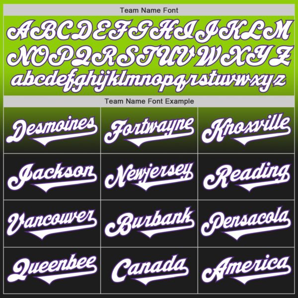 Custom Neon Green Black-Purple Authentic Fade Fashion Baseball Jersey