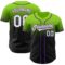 Custom Neon Green Black-Purple Authentic Fade Fashion Baseball Jersey