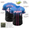 Custom Electric Blue Black-Pink Authentic Fade Fashion Baseball Jersey