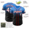 Custom Electric Blue Black-Red Authentic Fade Fashion Baseball Jersey