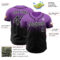 Custom Medium Purple Black-White Authentic Fade Fashion Baseball Jersey