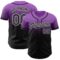 Custom Medium Purple Black-White Authentic Fade Fashion Baseball Jersey