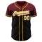 Custom Burgundy Black-Gold Authentic Fade Fashion Baseball Jersey