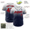 Custom White Red-Navy Authentic Fade Fashion Baseball Jersey