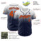 Custom White Orange-Navy Authentic Fade Fashion Baseball Jersey