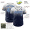 Custom White Light Blue-Navy Authentic Fade Fashion Baseball Jersey
