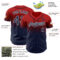 Custom Red Navy-White Authentic Fade Fashion Baseball Jersey