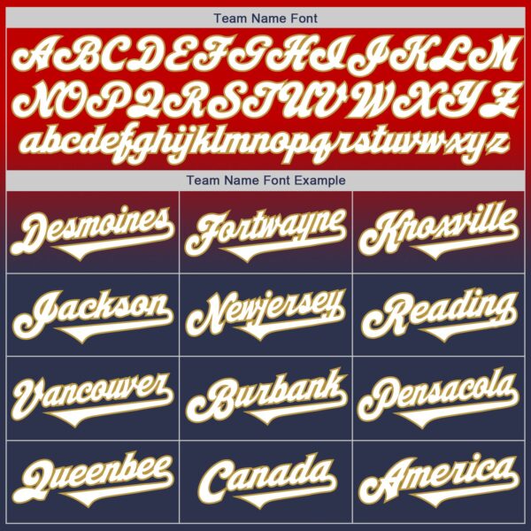 Custom Red Navy-Old Gold Authentic Fade Fashion Baseball Jersey