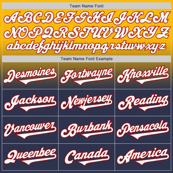 Custom Gold Navy-Red Authentic Fade Fashion Baseball Jersey