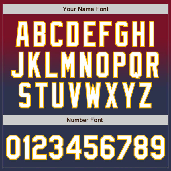 Custom Crimson Navy-Gold Authentic Fade Fashion Baseball Jersey