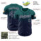 Custom Teal Navy-White Authentic Fade Fashion Baseball Jersey
