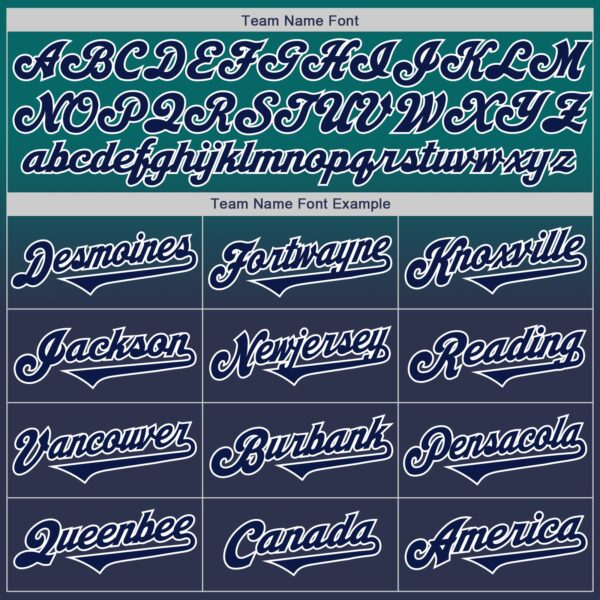 Custom Teal Navy-White Authentic Fade Fashion Baseball Jersey