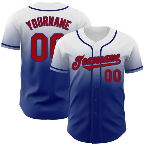 FadeFashion1131 Custom White Red-Royal Authentic Fade Fashion Baseball Jersey