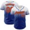 Custom White Orange-Royal Authentic Fade Fashion Baseball Jersey