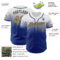 Custom White Old Gold-Royal Authentic Fade Fashion Baseball Jersey